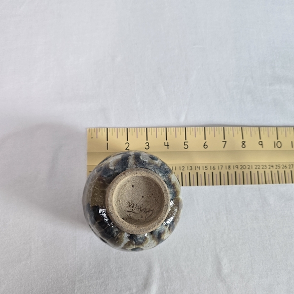 Pottery Handmade Cup/bowl/ Trinket Dish Or Vase 3" Deep X 4.5" Wide Signed - Picture 7 of 8